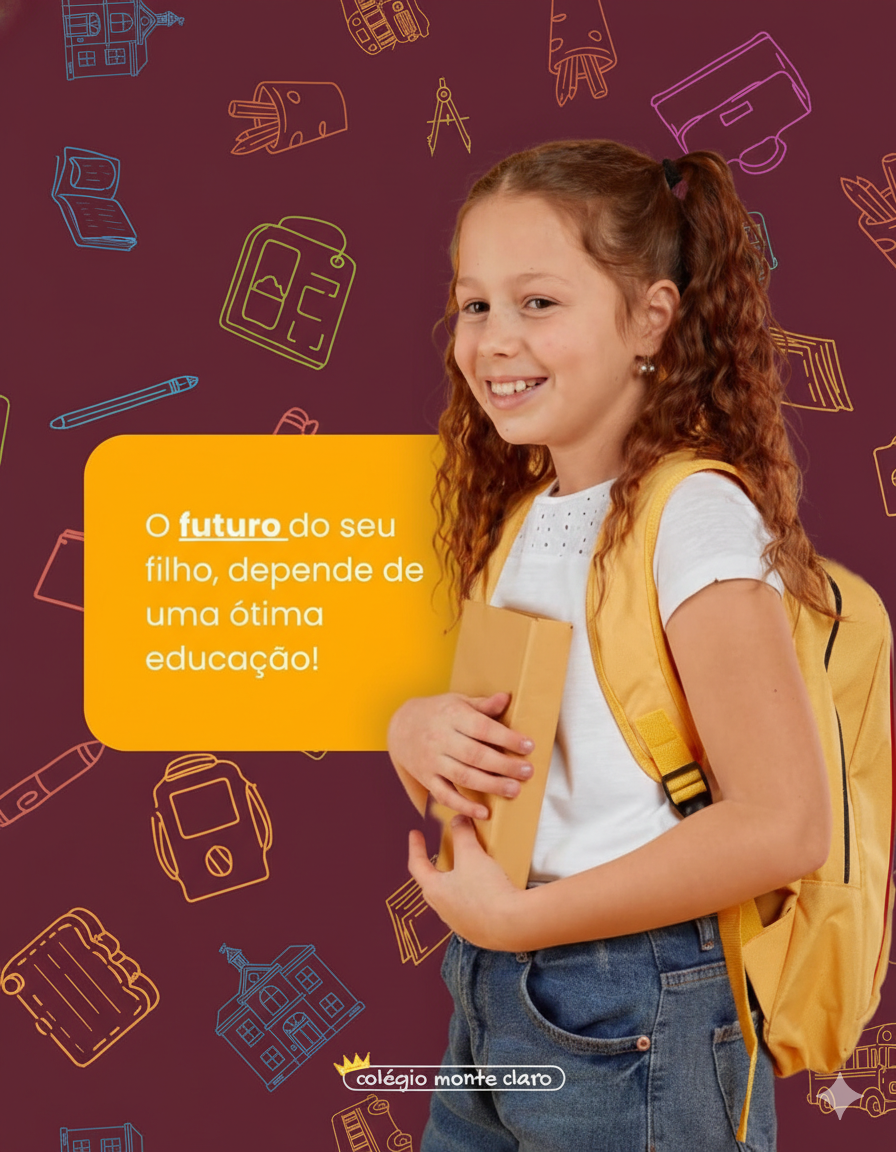 O futuro do seu filho, depende de uma ótima educação! Venha para o colégio monte claro!