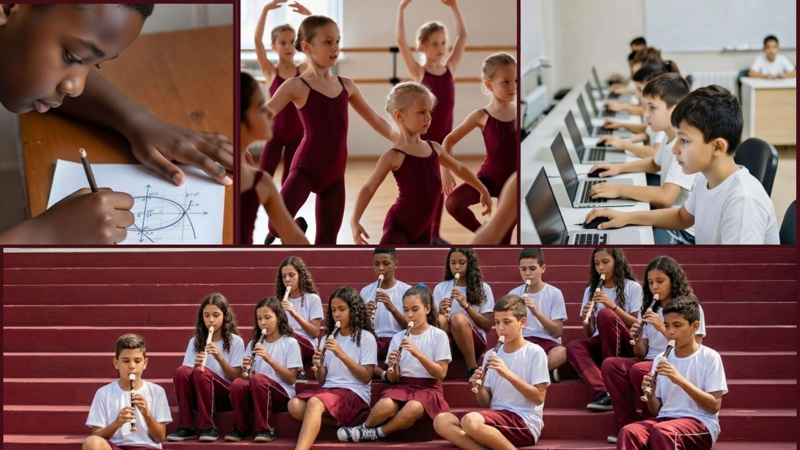 Alunos fazendo atividades